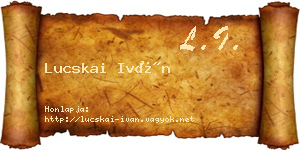 Lucskai Iván névjegykártya